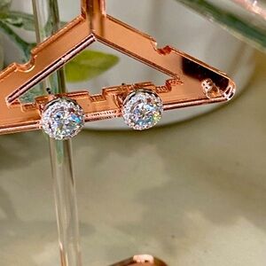 1 cttw Moissanite Round Stud Earrings